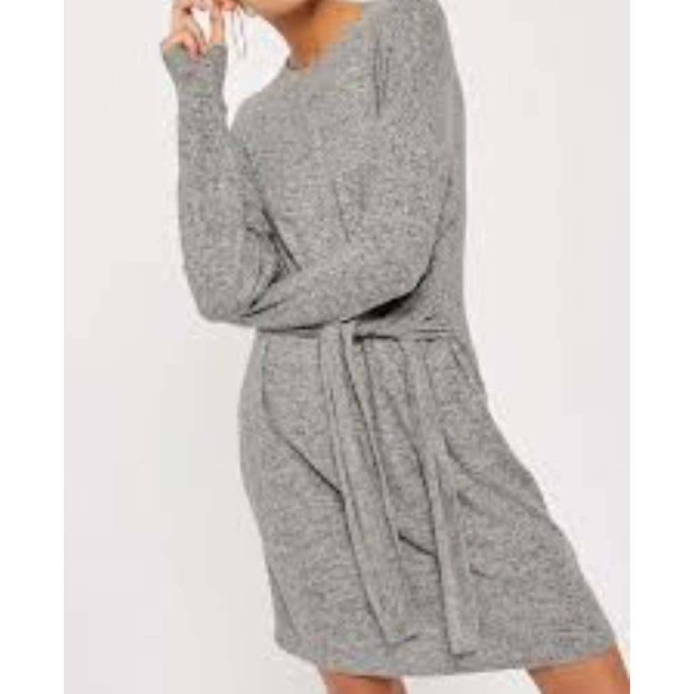 Topshop tie front sweater dress